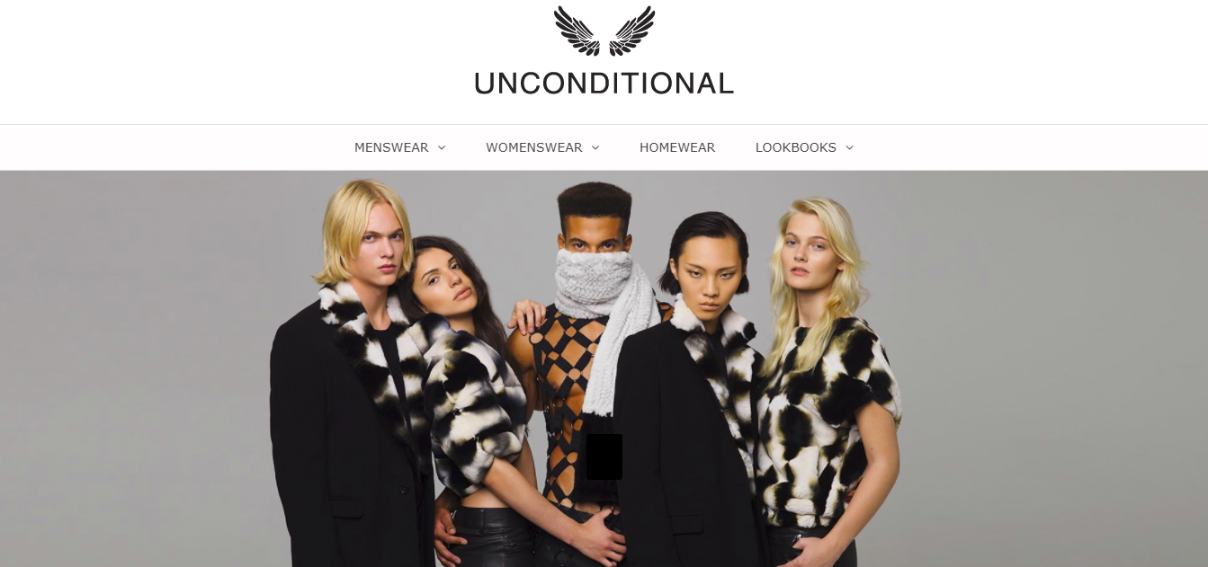 Unconditional's Shopify Store being simple, yet eye-catching