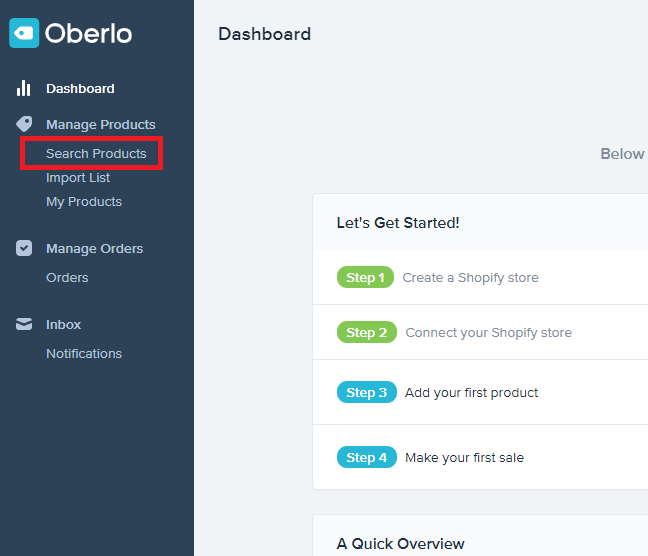 Adding products to shopify store using oberlo app