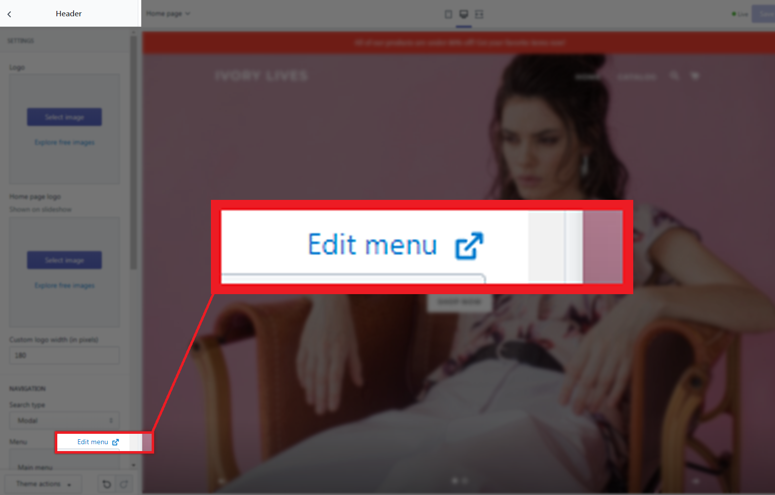 Shopify Theme Customization: Adding menu