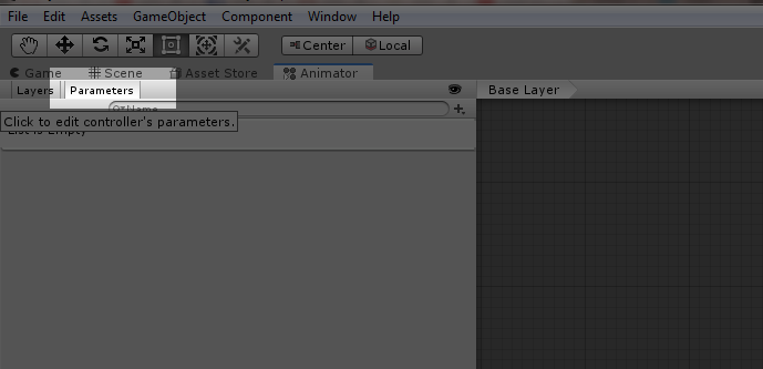 Unity3D Creating Paramaters in Animator window