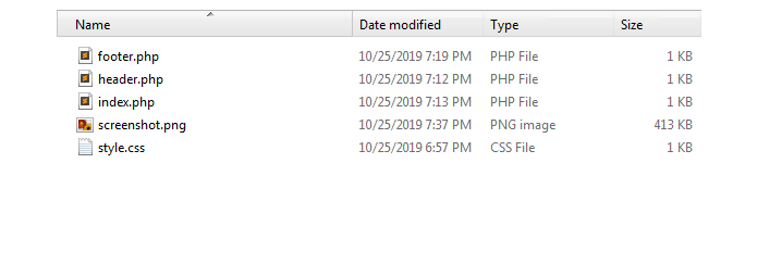 WordPress basic theme files