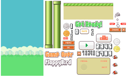 Flappy Bird Game Sprites
