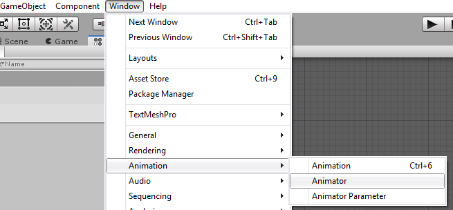 Unity Animator Window Shortcut