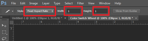 using slice tool to set fixed aspect ratio