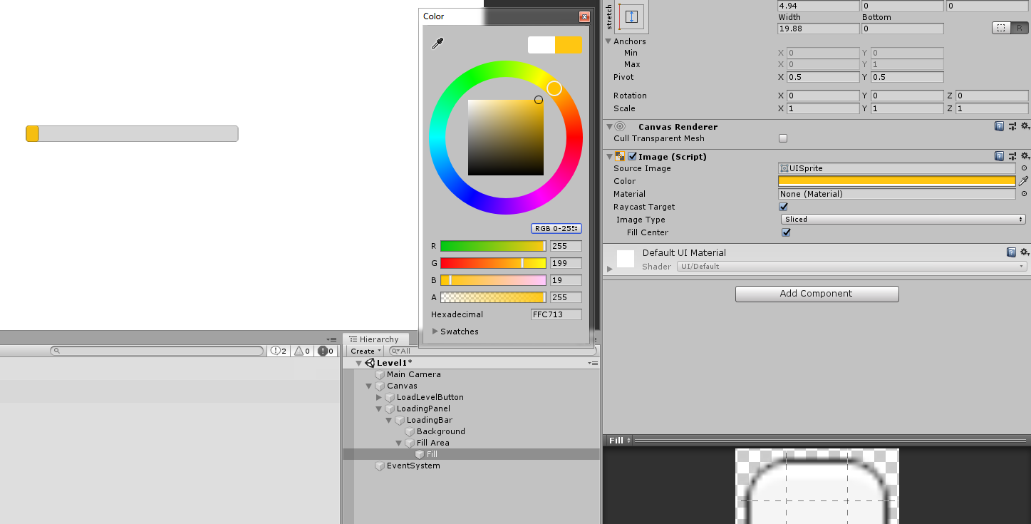 changing the color of the slider in unity 3d UI