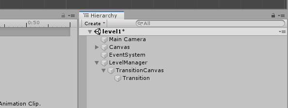 unity 3d hierarchy window