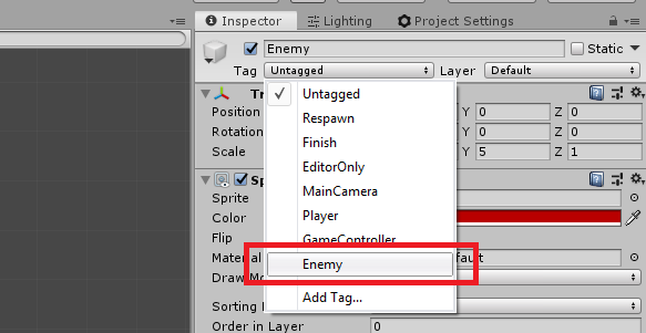 unity 3d creating new game object tags