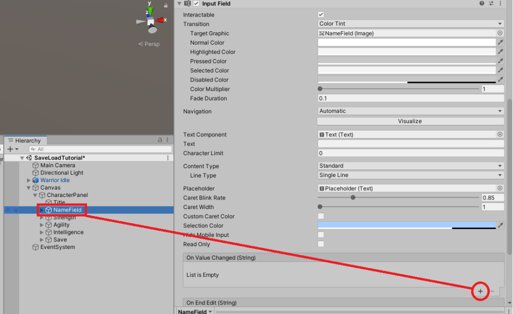 Adding events on value changed of input fields in unity game