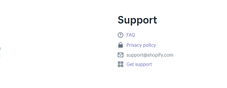 shopify app support section listing app