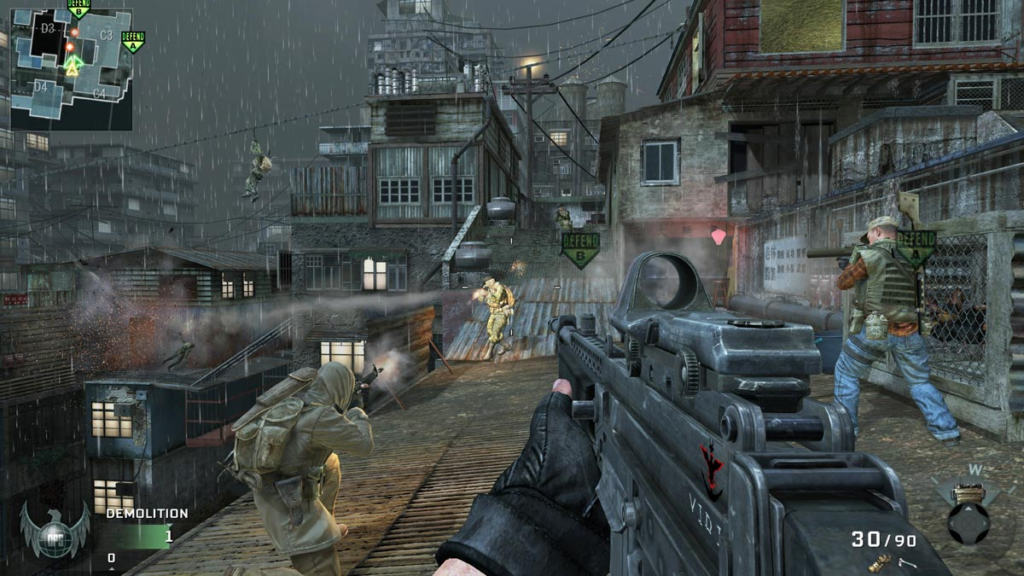 Call of Duty gameplay with minimap