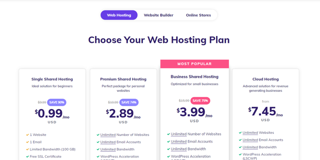 Hostinger web hosting plan update in 2020